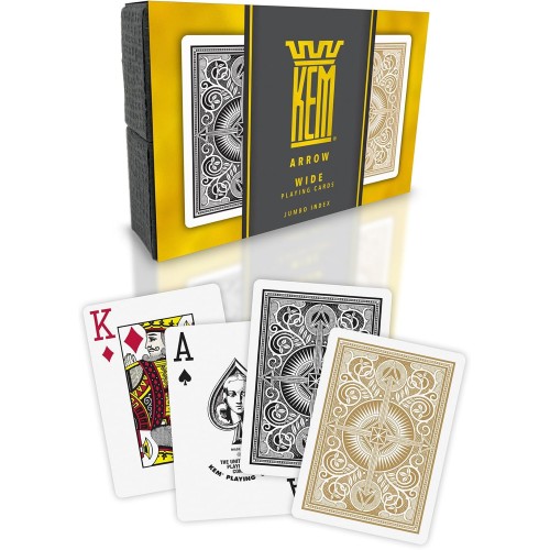 KEM - Pokerkarten Arrow Black und Gold Wide Jumbo Index
